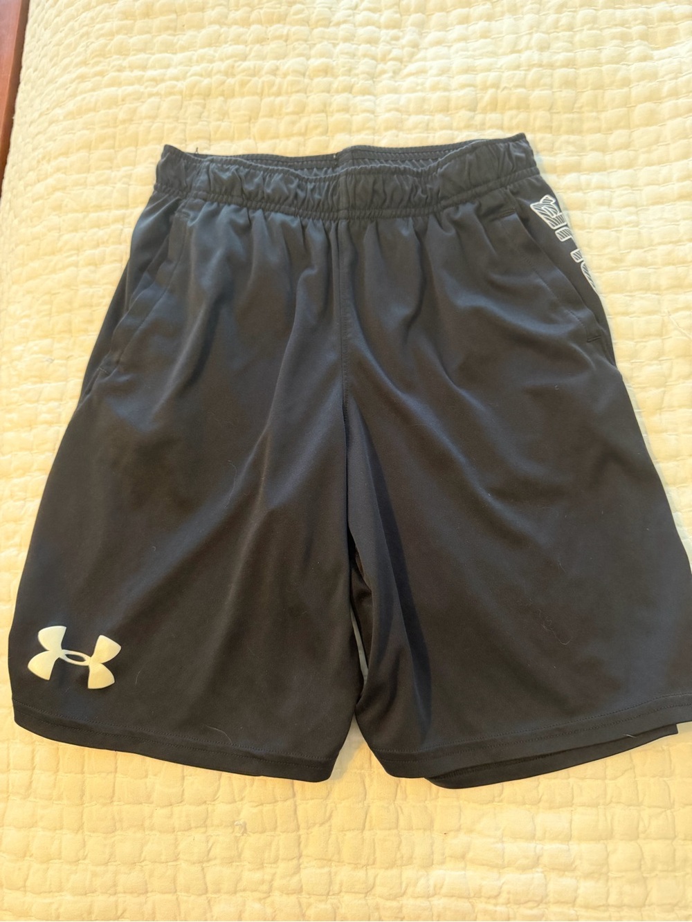 Under Armour Black Men's Performance Athletic Shorts with White Logo